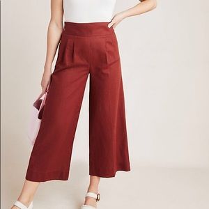 Anthropologie brick linen wide leg pants